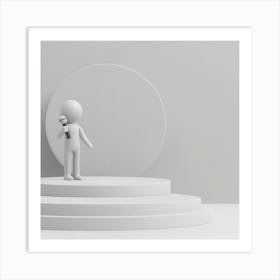 3d Person On Podium Art Print