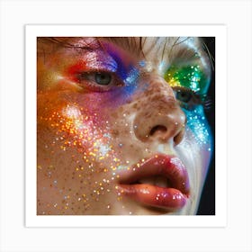 Rainbow Glitter Makeup Art Print