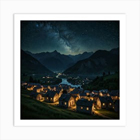 Night In The Village 4 Art Print