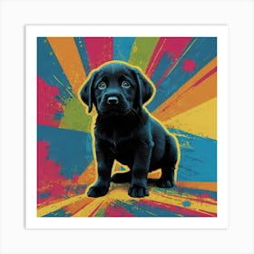 Black Labrador Retriever Puppy Art Print