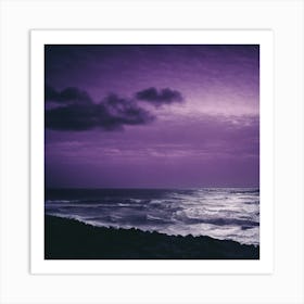 'Purple Sea' night Art Print