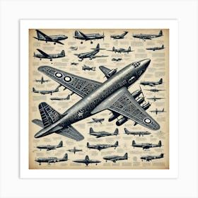 Vintage Airplanes Art Print