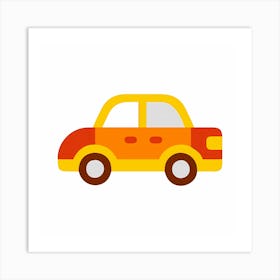 Car On A White Background Art Print