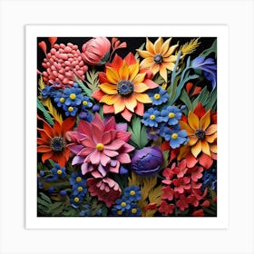 Paper Flowers 14 Art Print