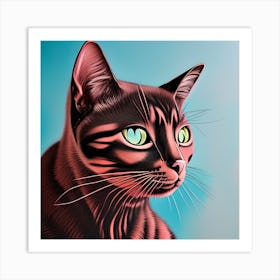 Cat Profile Art Print