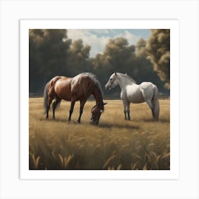 Horses In The Field 19 Art Print