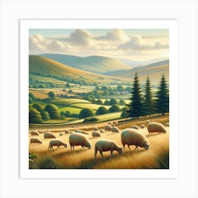 Sheep In The Meadow 1 Art Print