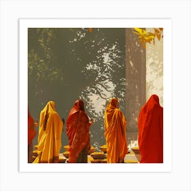 Women In Saris 1 Art Print