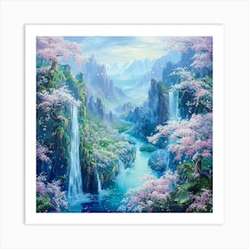 Oneeline42 Beautiful Horizon Revealing A Magical Valley With 1 Art Print