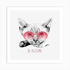 Be Awesome Cat Art Print