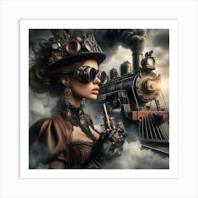 Steampunk Woman 1 Art Print