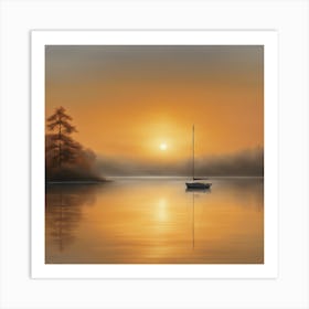 Sunset Sailboat Art Print