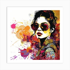 Girl In Sunglasses 7 Art Print