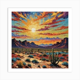 Sunset In The Desert Art Print