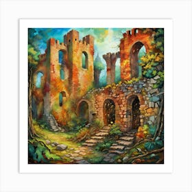 Castle In The Woods Art Print