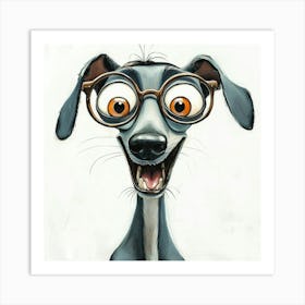 Dog In Glasses 11 Art Print