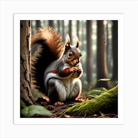 Squirrel In The Forest 139 Art Print