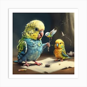 Budgies Art Print