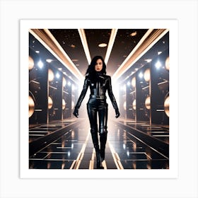 Futuristic Woman In Futuristic Suit 1 Art Print