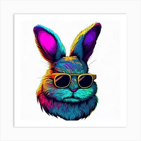 A Cool Rabbit In Sunglasses Art Print