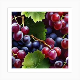 Grapes Wallpaper Art Print