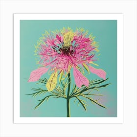 Love In A Mist 6 Square Flower Illustration Art Print