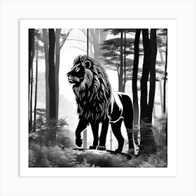 Lion In The Forest 21 Art Print