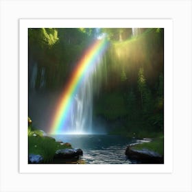 Rainbow In The Forest Art Print