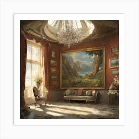 Room With A Chandelier Art Print