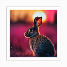 Hare at Sunset Art Print