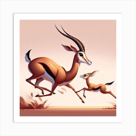 Antelopes 2 Art Print