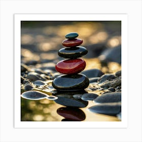 Pebbles In Water Art Print