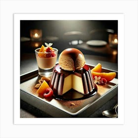 A Fusion Dessert Named Tartufo Leche Flan, Combi Art Print