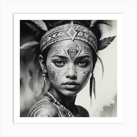 Portrait Of A Native American Woman Art Print