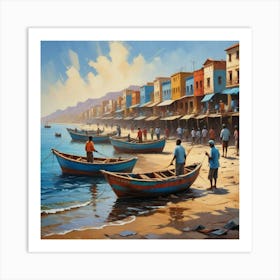 Fishing Boats On The Beach 7 Art Print