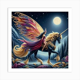 The queen on her horse  Art Print