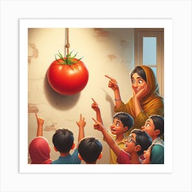 Tomato Hanging From The Ceiling Art Print