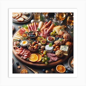 Christmas Food Platter Art Print