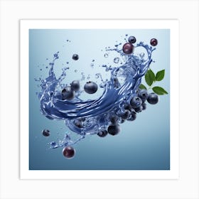 Blueberry Splash 1 Art Print