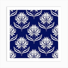 Floral Pattern with White Flowers Art Print