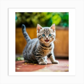 Kitten With Blue Eyes Art Print