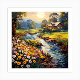 Idyllic Riverside Palette Art Print