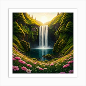 Waterfall In The Forest 1 Art Print