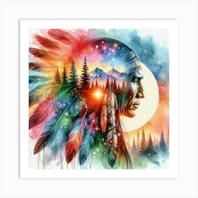 Native American, Tribe Art, Warrior Art, Heritage Collection 5 Art Print