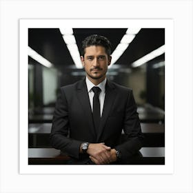 Portrait Of A Businessman Art Print