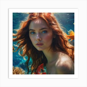 Mermaid under the sea Art Print