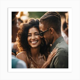 Happy Couple At A Party Art Print