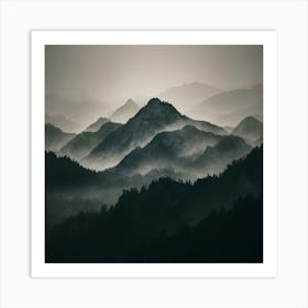 Misty Mountains 1 Art Print