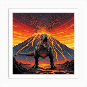 Roaring Dinosaur Art Print