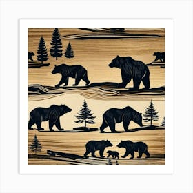 Black Bears Art Print